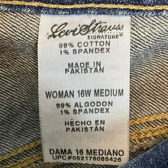 Signature Levis Women Stretch Low Rise Bootcut Dirty Wash Denim Jean 16W Plus - Picture 13 of 14